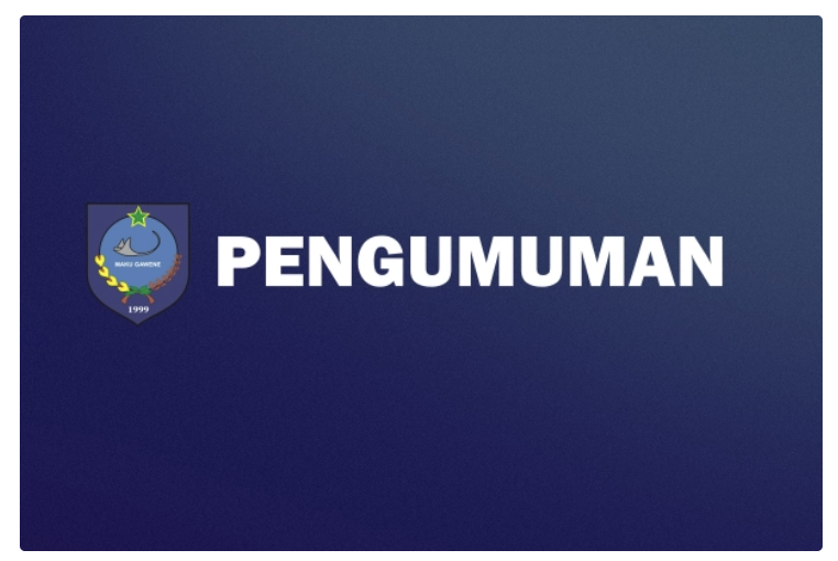 Pengumuman 3 Besar Seleksi Terbuka Sekda Kota Ternate 2023