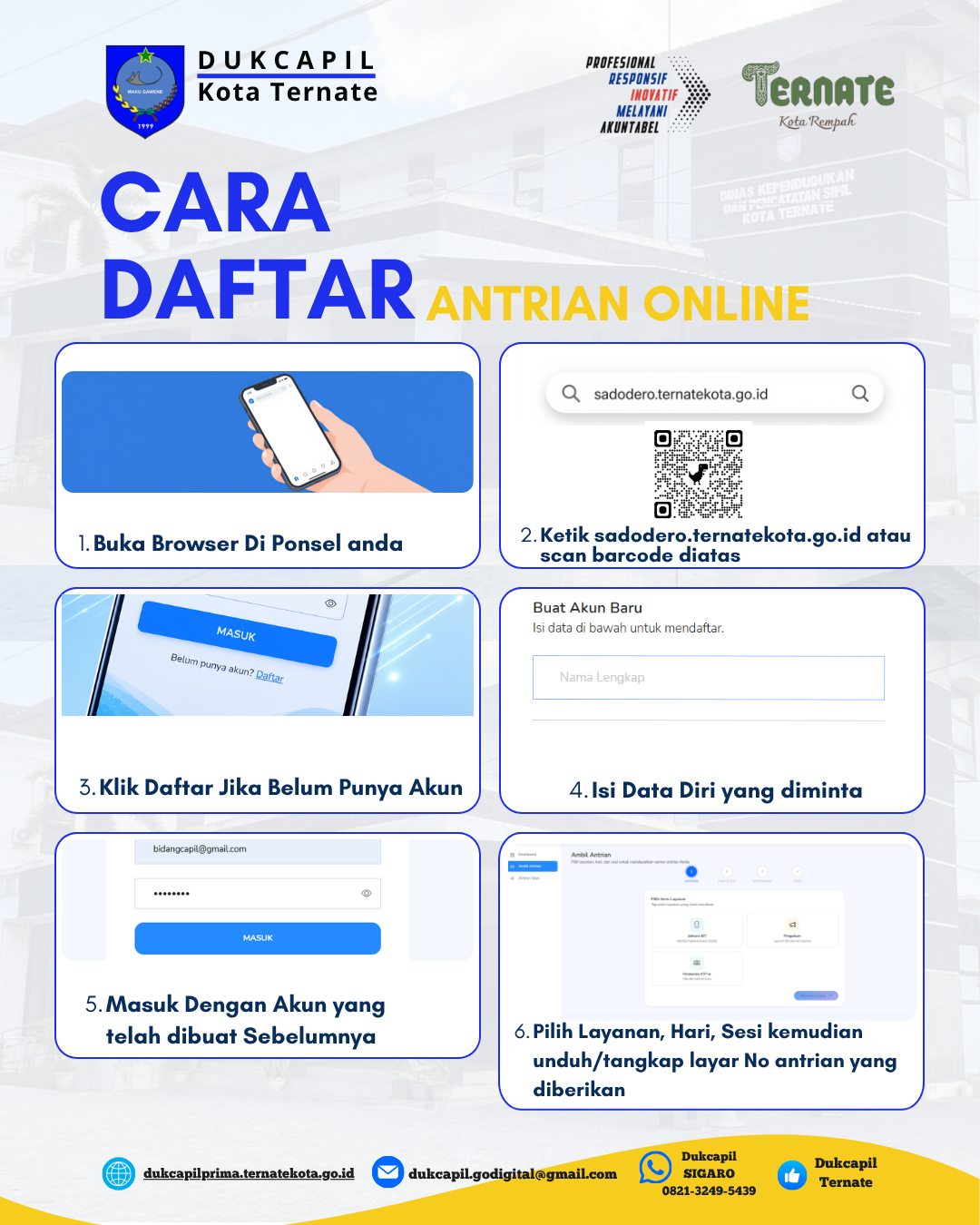 TATA CARA PENDAFTARAN ANTRIAN ONLINE SADO DERO